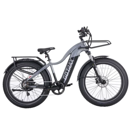 Gotrax Tundra Fat Tire Electric Bike - Step Over (Gray with Rack)