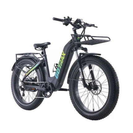 Gotrax Tundra Fat Tire Electric Bike Step Thru (Black) Front View