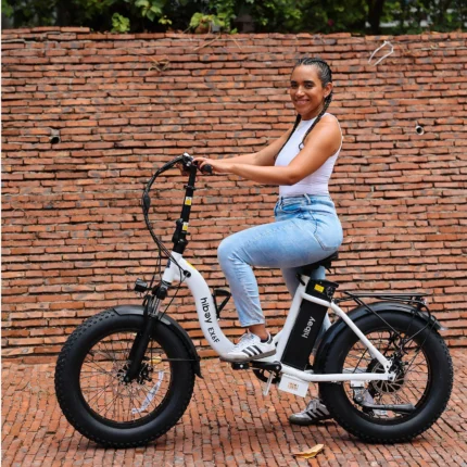 Hiboy EX6F Low-Step Foldable Electric Bike - White with Model