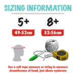 Wipeout™ Dry Erase Helmet - Black - Sizeing