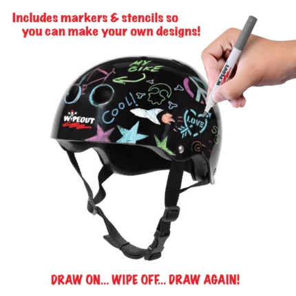 Wipeout™ Dry Erase Helmet - Black - with Markers