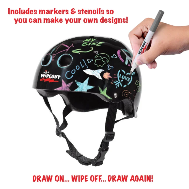 Wipeout™ Dry Erase Helmet - Black - with Markers