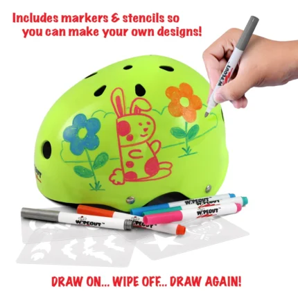 Wipeout™ Dry Erase Helmet - Neon Zest - Own Drawing
