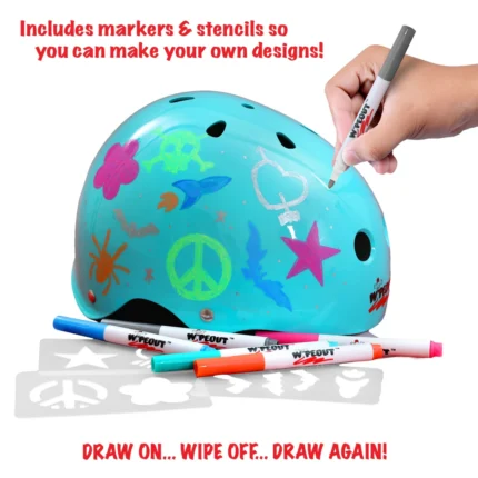 Wipeout™ Dry Erase Helmet - Teal Blue -
